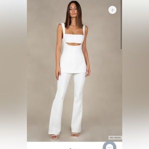 Misha Costanza Bonded Crepe Jumpsuit Ivory - Small